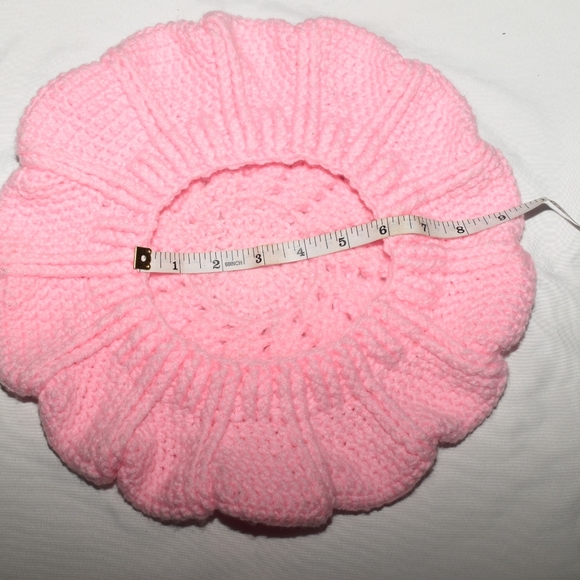 Designer Knit Pink Beret - Picture 6 of 9
